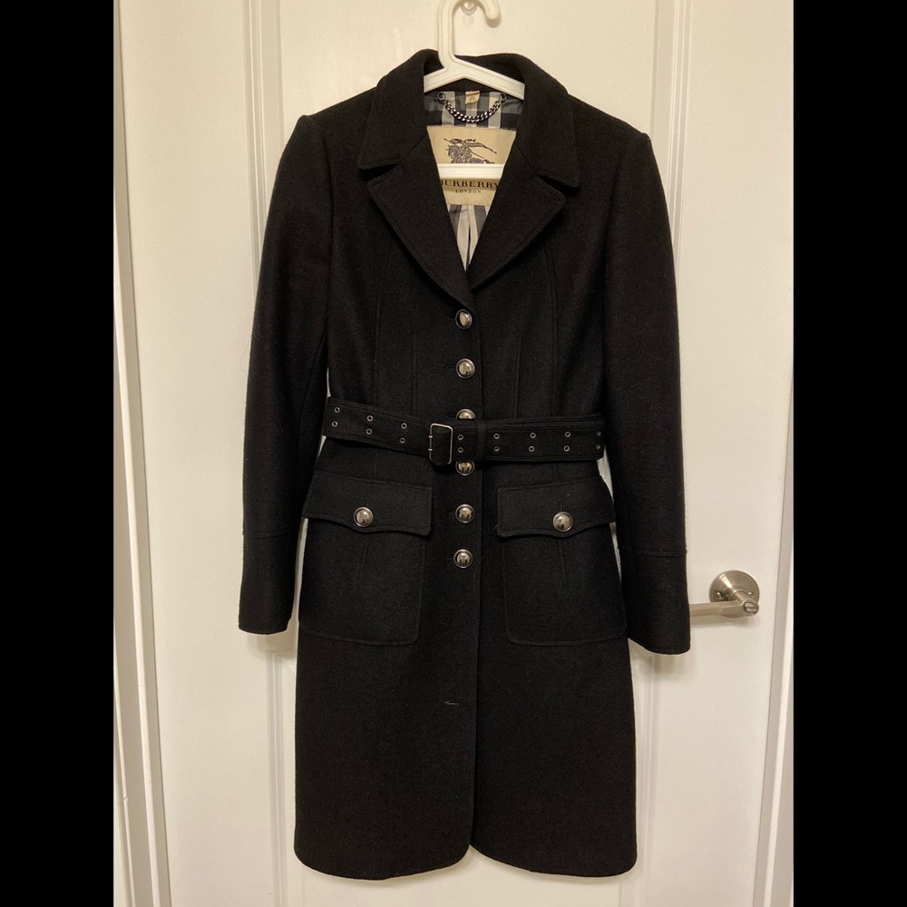 Burberry London Coat US6 100% Virgin Wool